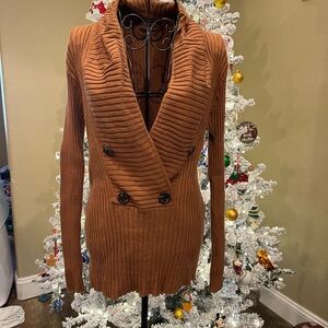 Double-Breasted Ribbed Cardigan